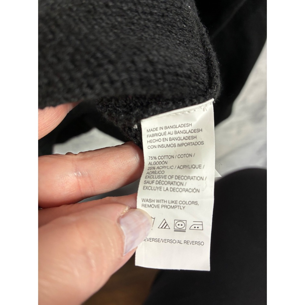IZOD Mens Charcoal Grey Fair Isle Quarter Zip Cotton Blend Sweater Large - Picture 7 of 8